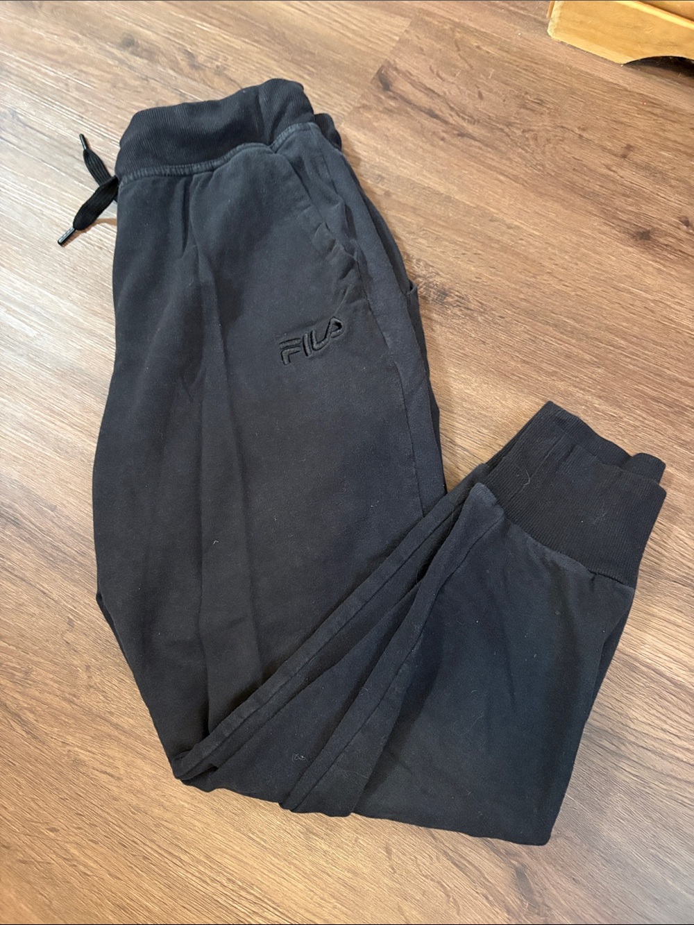 FILA Black Embroidered Logo Jogger Pants